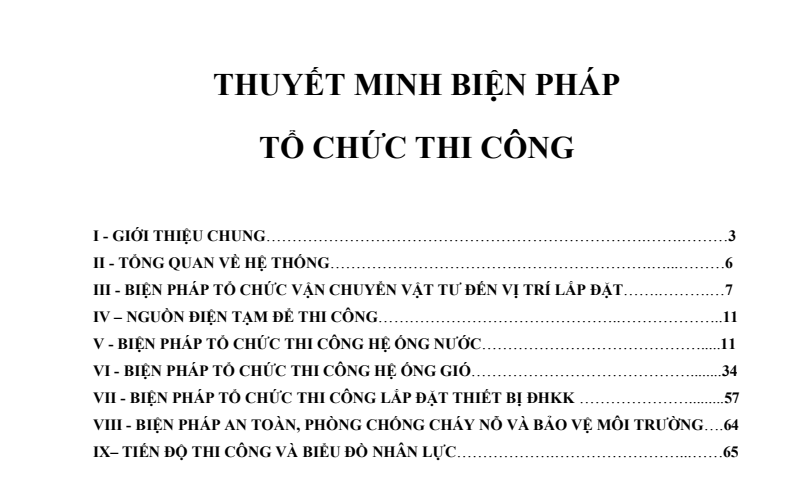 quy định về biện pháp thi công