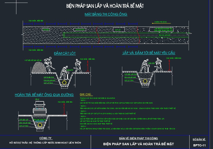 bản vẽ biện pháp thi công hệ thống thoát nước