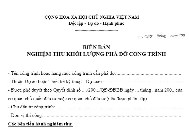 hợp đồng phá dỡ nhà